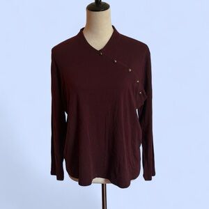 Lauren Ralph Lauren Deep Red Cotton Top